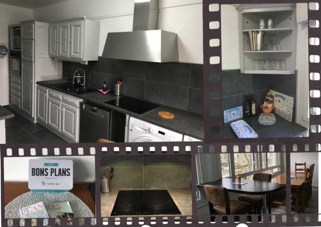 Bedinreims "Burgundy Bottle" 110M2 Exceptional, 4 Chambres Doubles, 2 Bain, Free Park & Wifi, Tout Equipe Ngoại thất bức ảnh